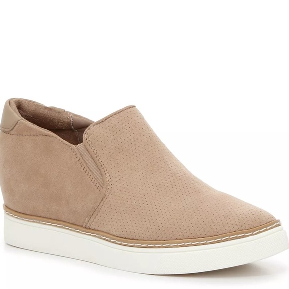 Dr. Scholl's If Only Wedge Slip On Sneaker Taupe Women Size 8.5 - Picture 1 of 11
